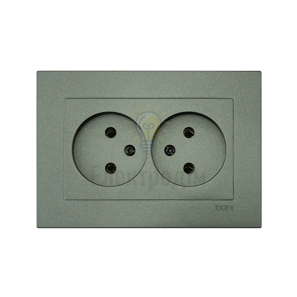 Розетка KARELL антрацит 2-а. б/з 200-131303-244 
