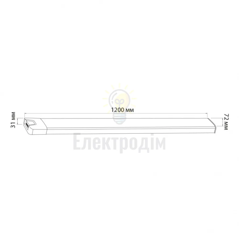 AL5030 60W 2700K/4000K/6500K білий 1200*72*31 мм ARD 80879  - фото 1