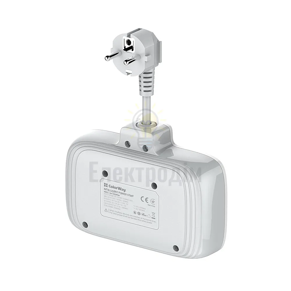 Подовжувач ColorWay Фільтр мережевий 2 розетки/3USB-A/1Type-C CW-CHE24PDW ColorWay CW-CHE24PDW  - фото 17