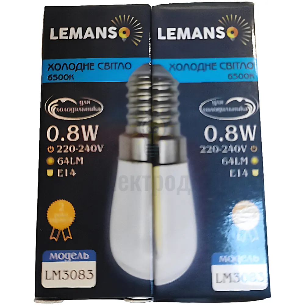 Lemanso Лампа Lemanso св-на 0,8W T20 E14 64LM 6500K 230V прозора / для холодильника LM3083 