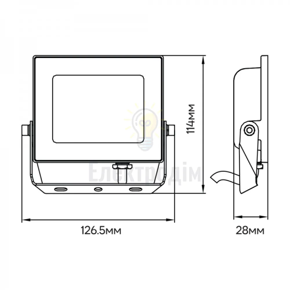 LL-1020ARD 20W 1600Lm 6500K (126,5*114*28мм) чорний IP65 80016  - фото 1