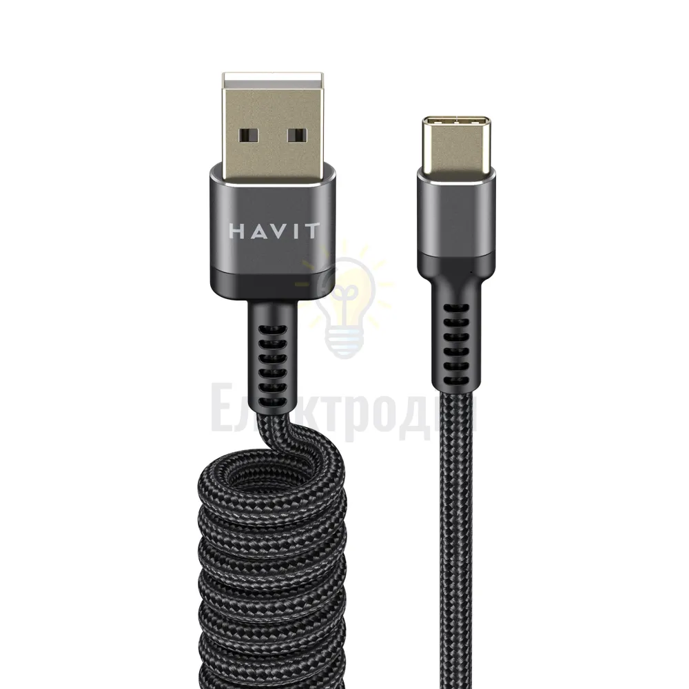 Кабель USB Type-C Havit HV-CB6252 2,4A 1,5м чорний HV-CB6252 