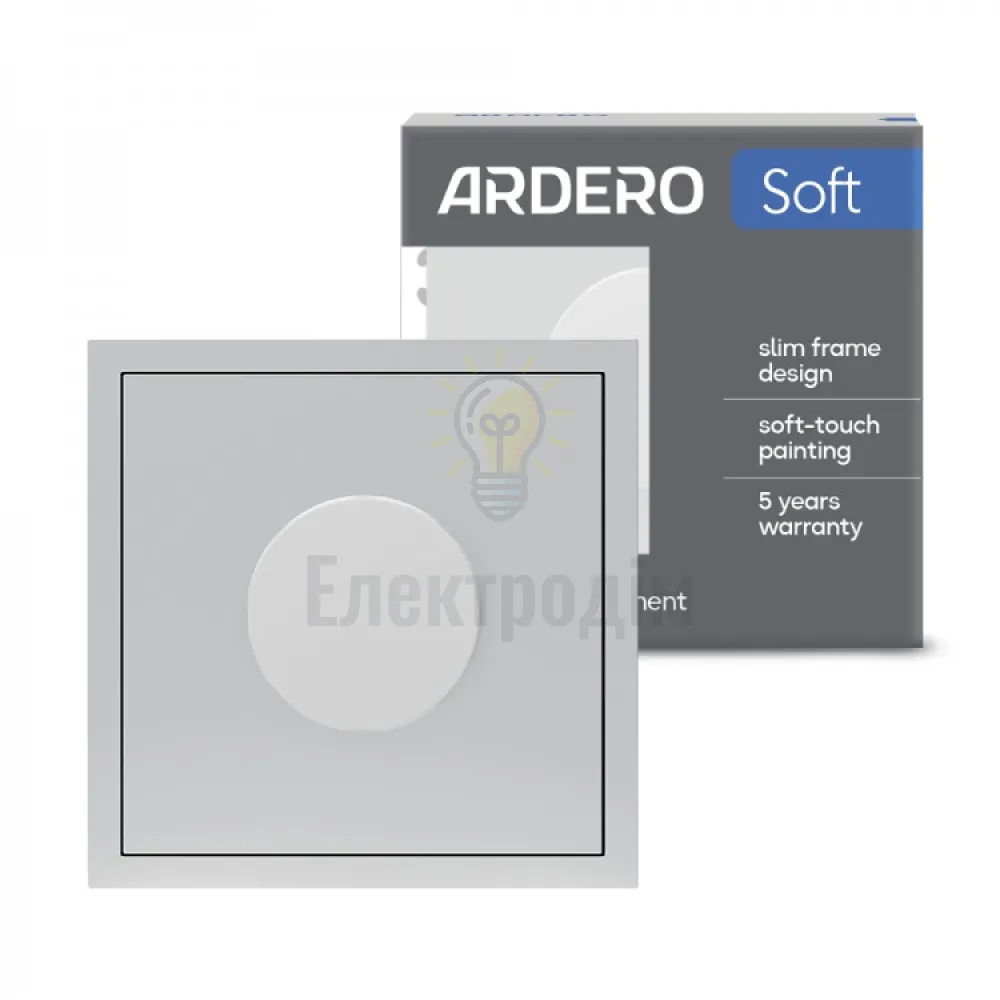 EV111D-S світлорегулятор поворотний для LED 5-100W, механізм срібло Soft 80805 