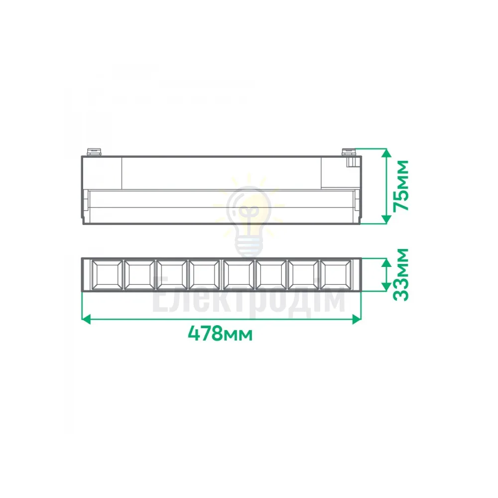 AL120F 20W 4000К 60 град чорний 281*33*75 мм 80158  - фото 2