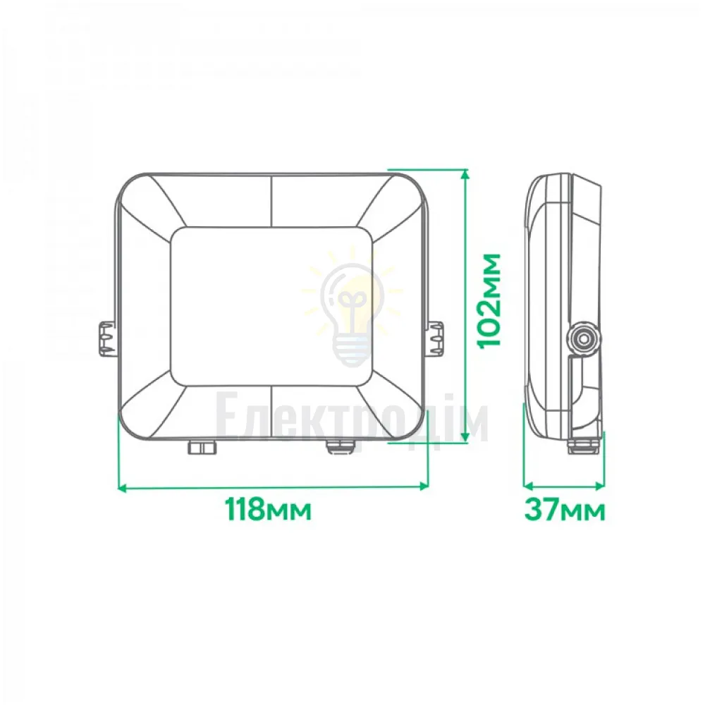 LL-4020ARD 20W 2000Lm 6500K (118*102*37мм) чорний IP65 8078  - фото 2