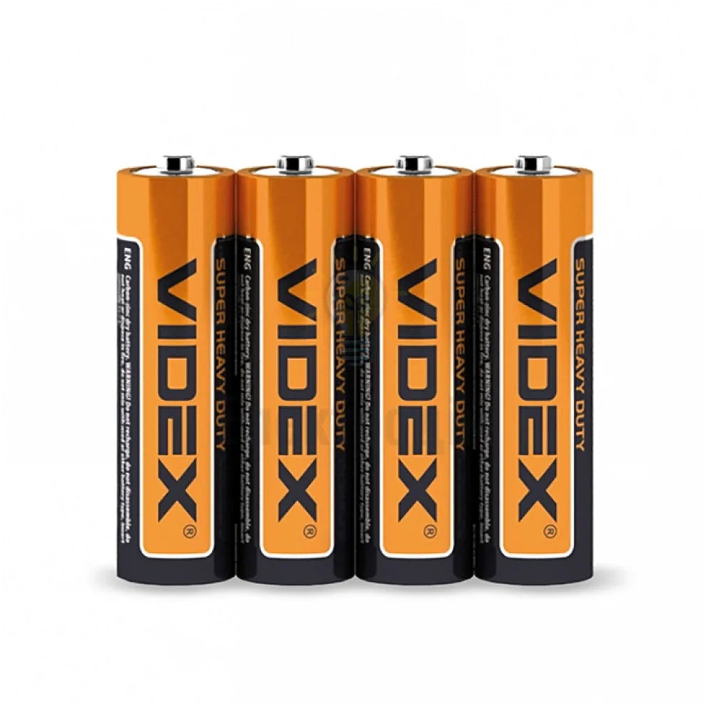Батарейка Videx солевая R6P/AA 4шт SHRINK за 1 шт. 
