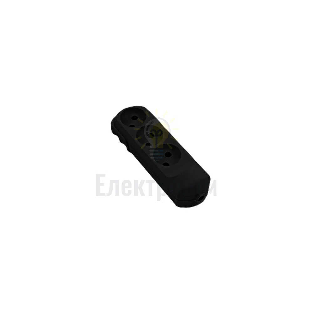 Колодка Колодка 3 гнізда без заземлення, чорна Neomax NX510300  - фото 1