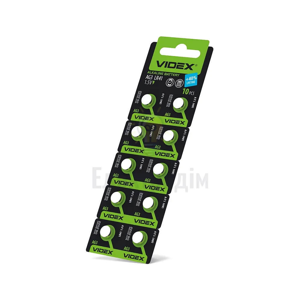 Батарейка Videx AG 3, LR41, 392, 384, 736 1шт. AG3/10B/1.5V 