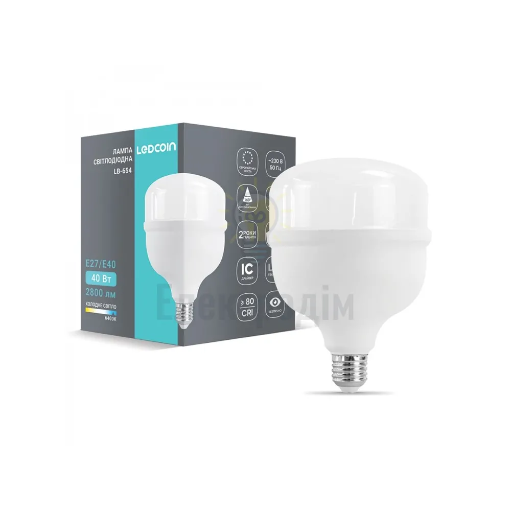 Високо потужна світлодіодна лампа LB-654 230V 40W 4280Lm E27-E40 6500K LC 80476 