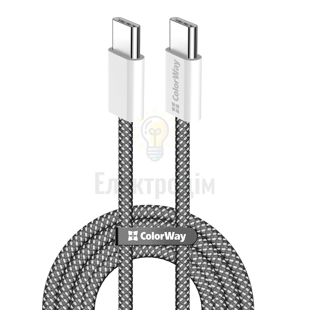 Кабель USB PD Type-C/Type-C ColorWay CW-CBPDCC061-BK 3,0A 60W 1м чорний CW-CBPDCC061-BK  - фото 7