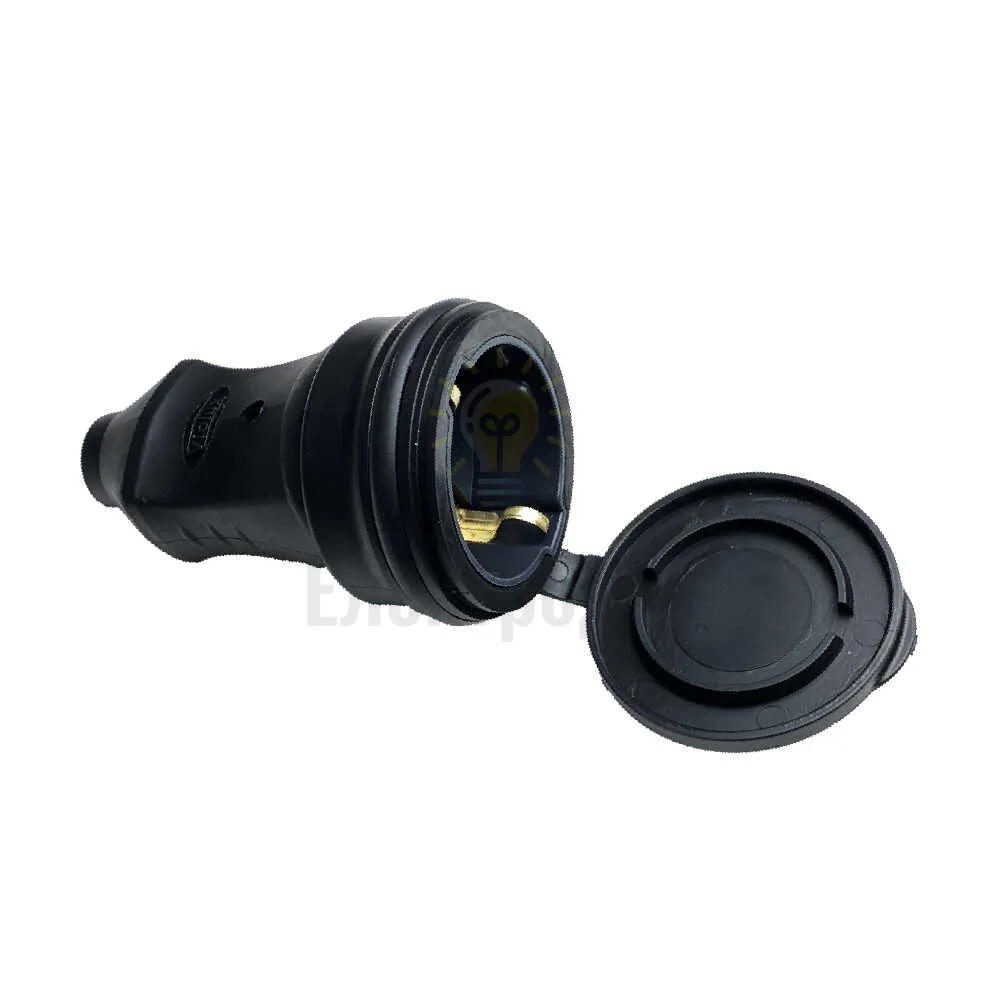 Гніздо штепсельне VIOLUX каучук 16А 1-не переносне з кришкою IP44 (1/20/250) 930630 