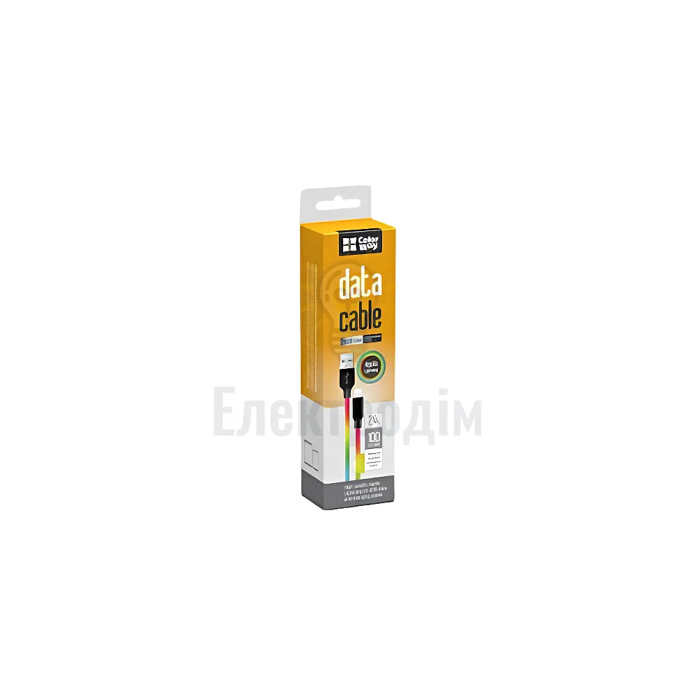 Кабель USB Lightning ColorWay CW-CBUL010-BL 2,4A 1м синій CW-CBUL016-MC 