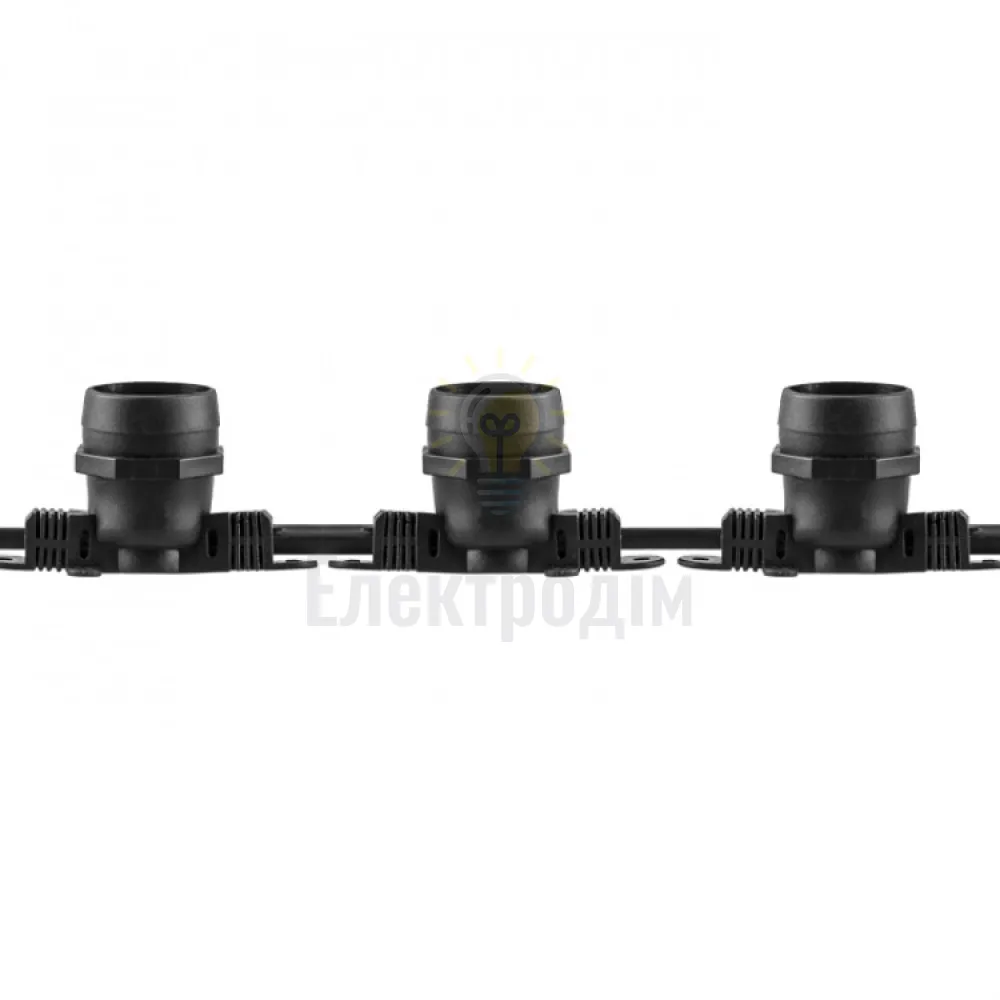 Гірлянда Белт-лайт CL25-25 230V,100*Е27 шаг 25см, 25м+1,5м шнур, чорний IP65 29880  - фото 3