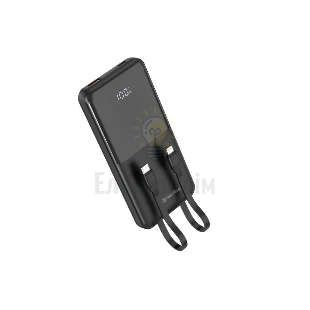 Павербанк 10000 mAh ColorWay DigiPower CW-PB100LP01BK 22,5W QC+PD чорний CW-PB100LP01BK  - фото 1