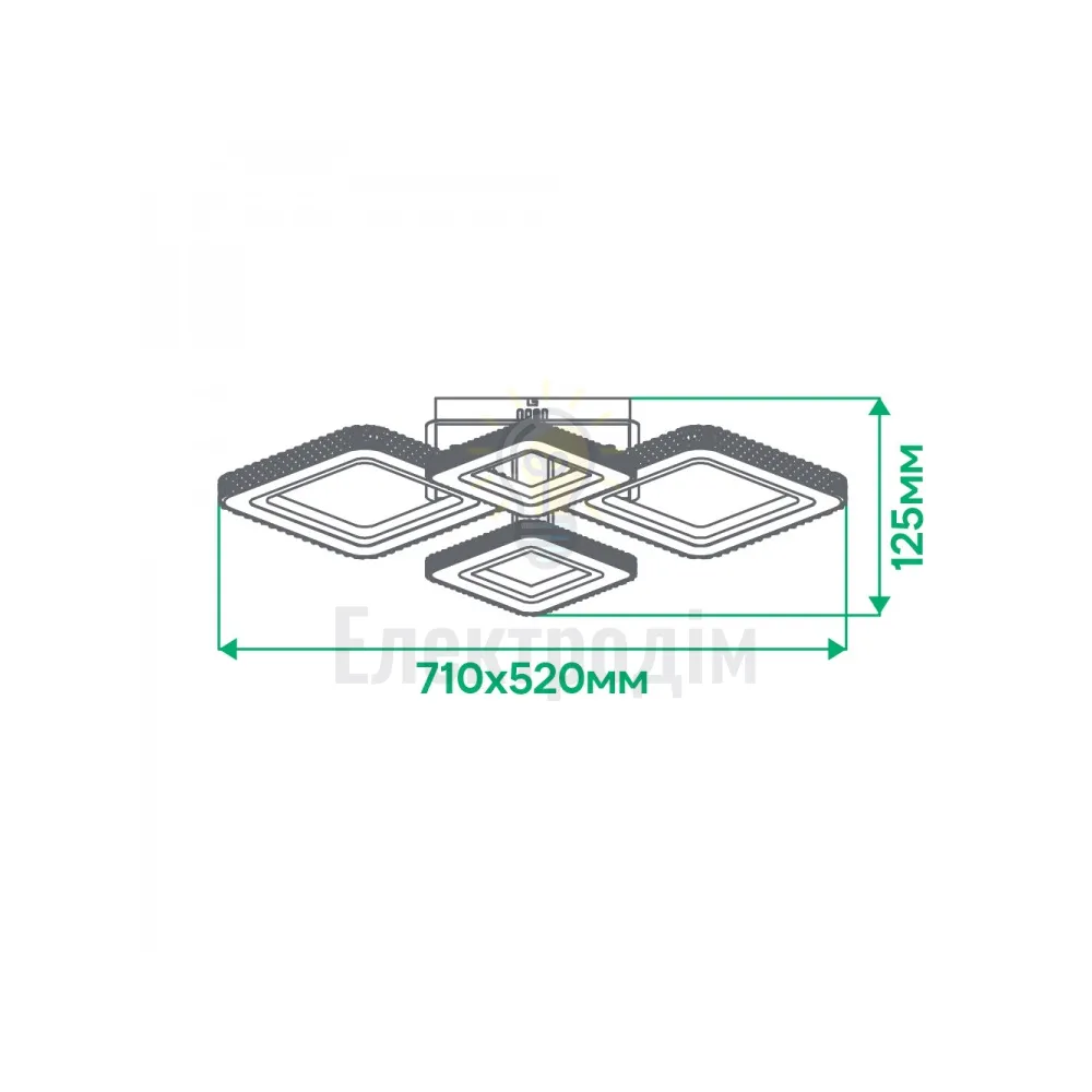 AL6164ARD 88W квадрат 8600Lm 3000K-6500K 710*520*125mm VIVID 80086  - фото 4