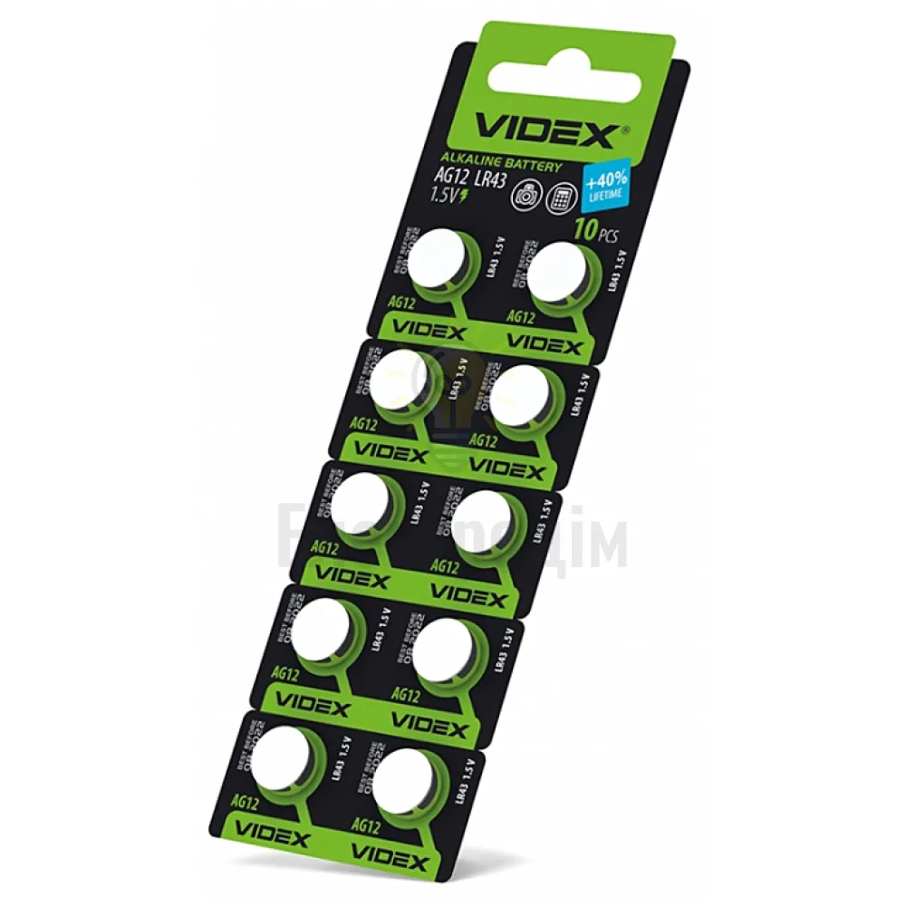 Батарейка Videx AG12/LR43 (1 шт) GP 