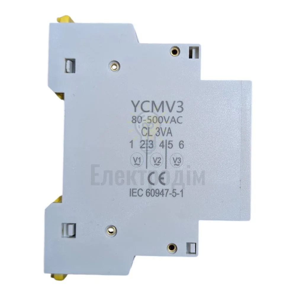 Сигнальна арматура Вольтметр Lemanso на DIN-рейку трифазний 3L+3N AC 80V-500V LM6360  - фото 1