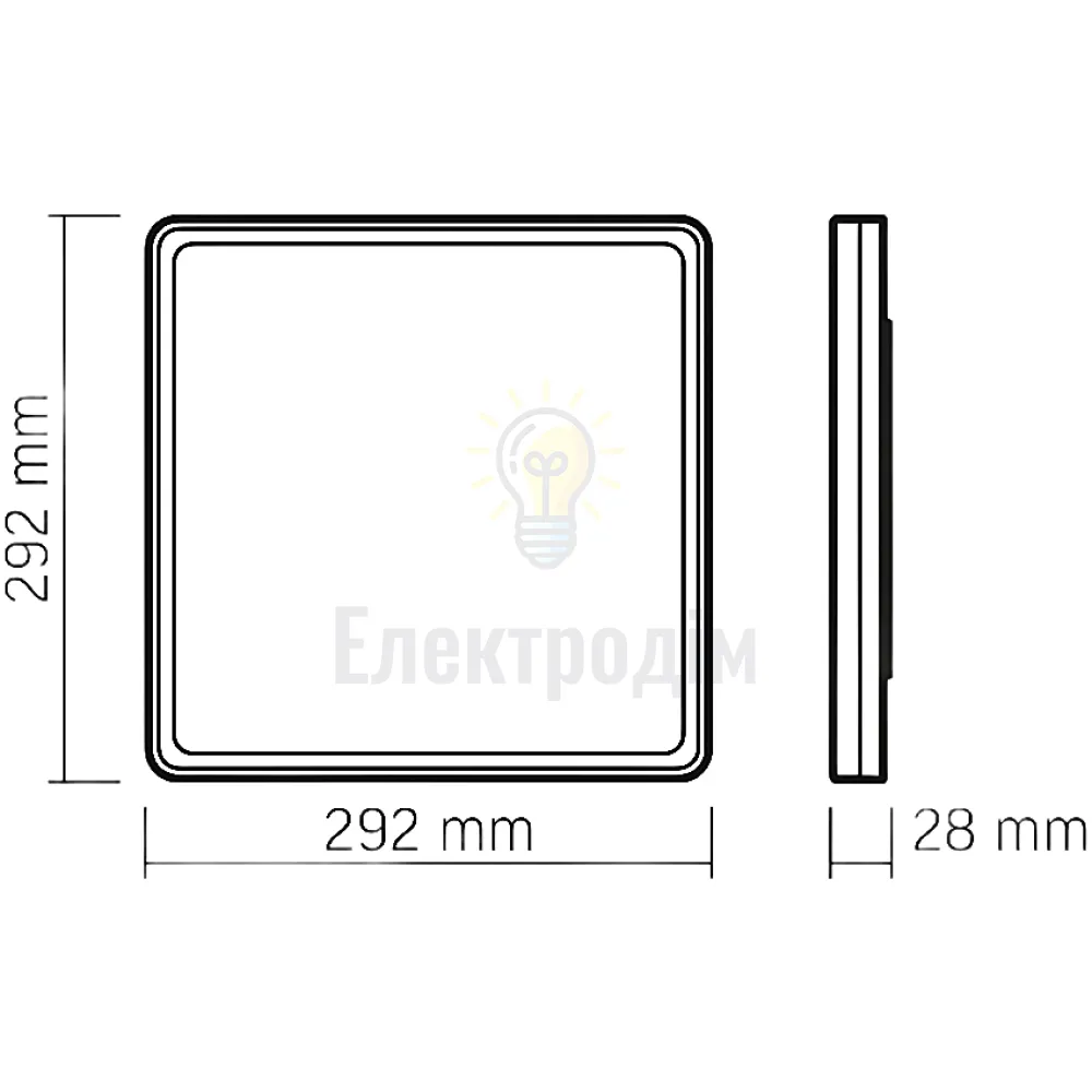 LED світильник з декоративною підсвіткою квадратний VIDEX DL3S 24W 4000K Білий VL-DL3S-244W  - фото 1