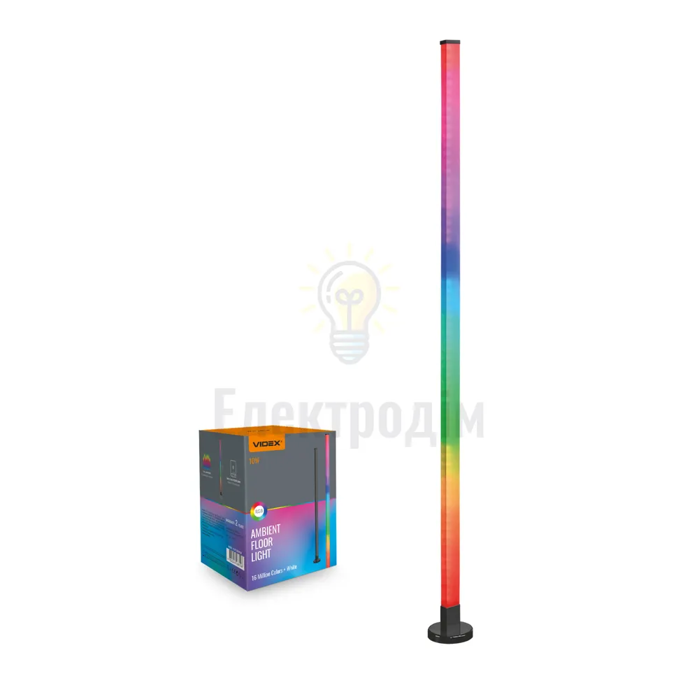 LED лампа підлогова VIDEX TF20 RGB 10W Black VL-TF20B-RGB 