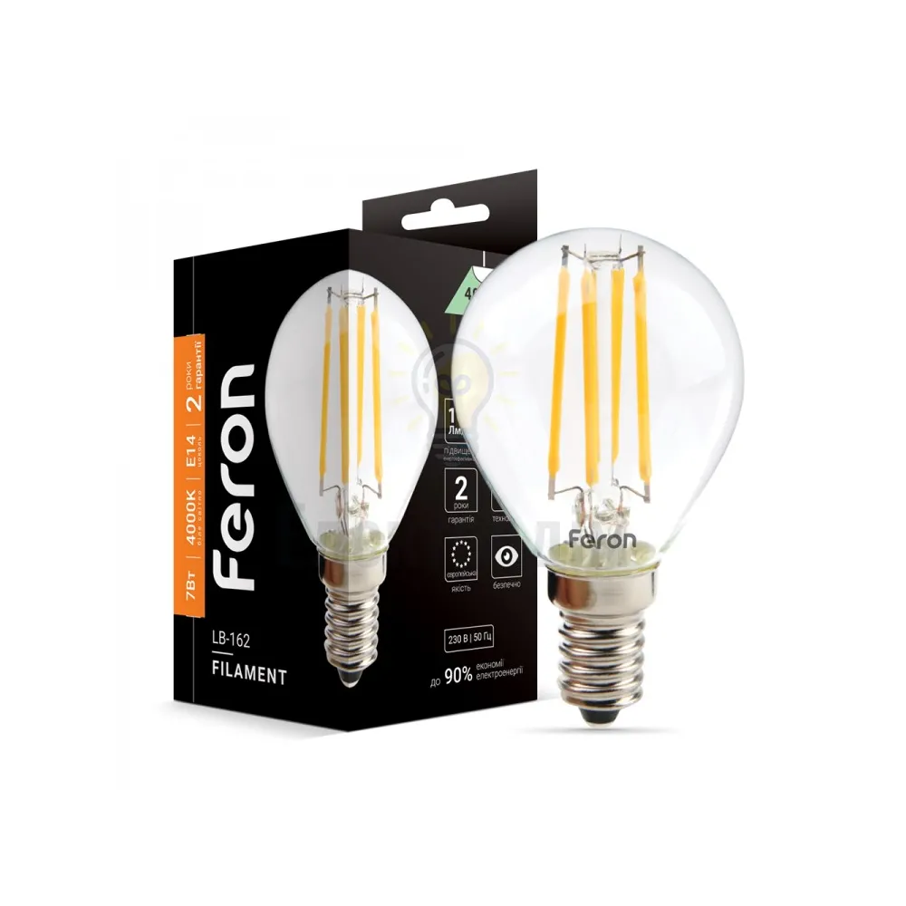 Світлодіодна лампа Filament LB-162  P45 230V 7W 700Lm  E14 4000K 40091 