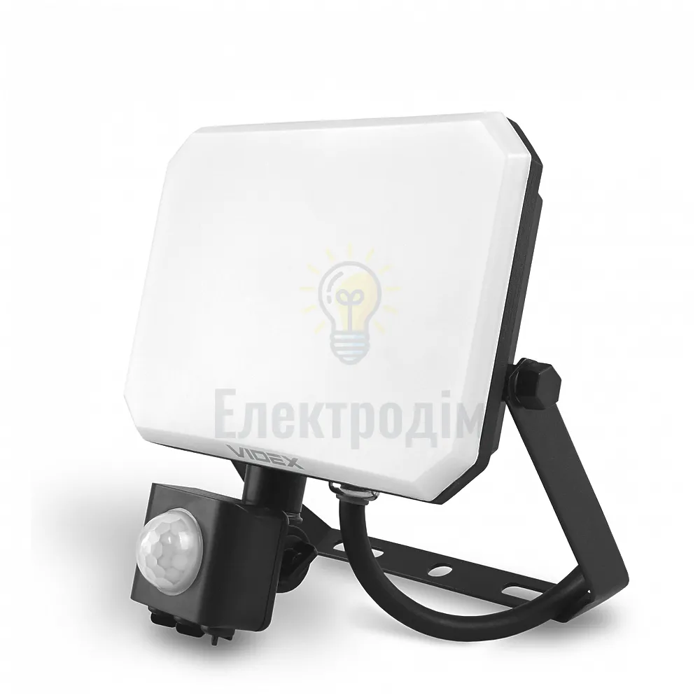 Д/р LED прожектор 30W 5000K 220V з датчиком руху чорний VIDEX VLE-F3-0305B-S  - фото 1