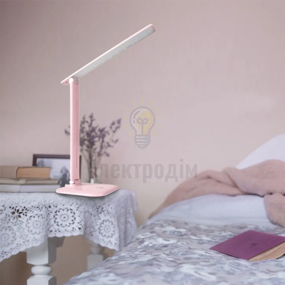 DE1725ARD настільний світильник рожевий 9W 6500К 500 LM (36*15*15cm) IP20 01956  - фото 4