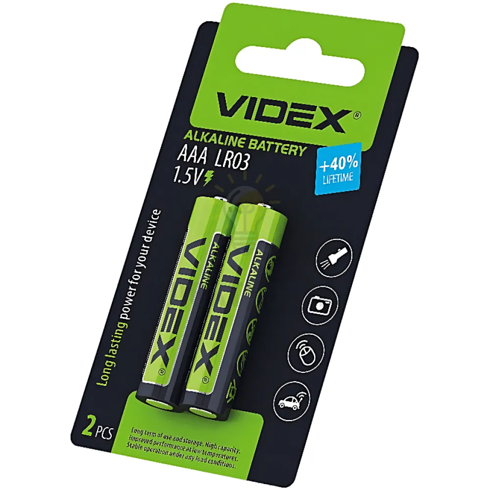Батарейка Videx LR03 SHRINK CARD LR03/AAA 2pcs SC 