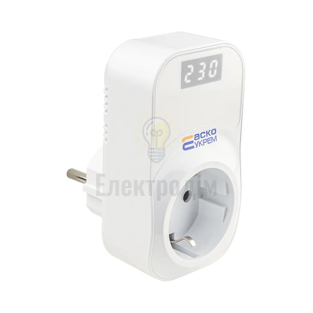 Реле контролю напруги розеткове АСКО URate S-16  AC 230V 16A A0010230004  - фото 4