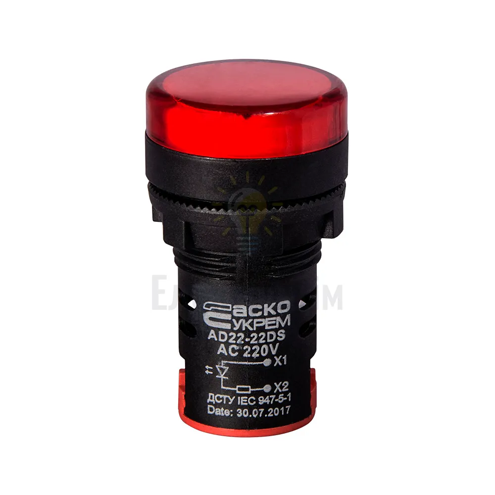 Сигнальна арматура AD22-22DS червона 220V АC A0140030038 