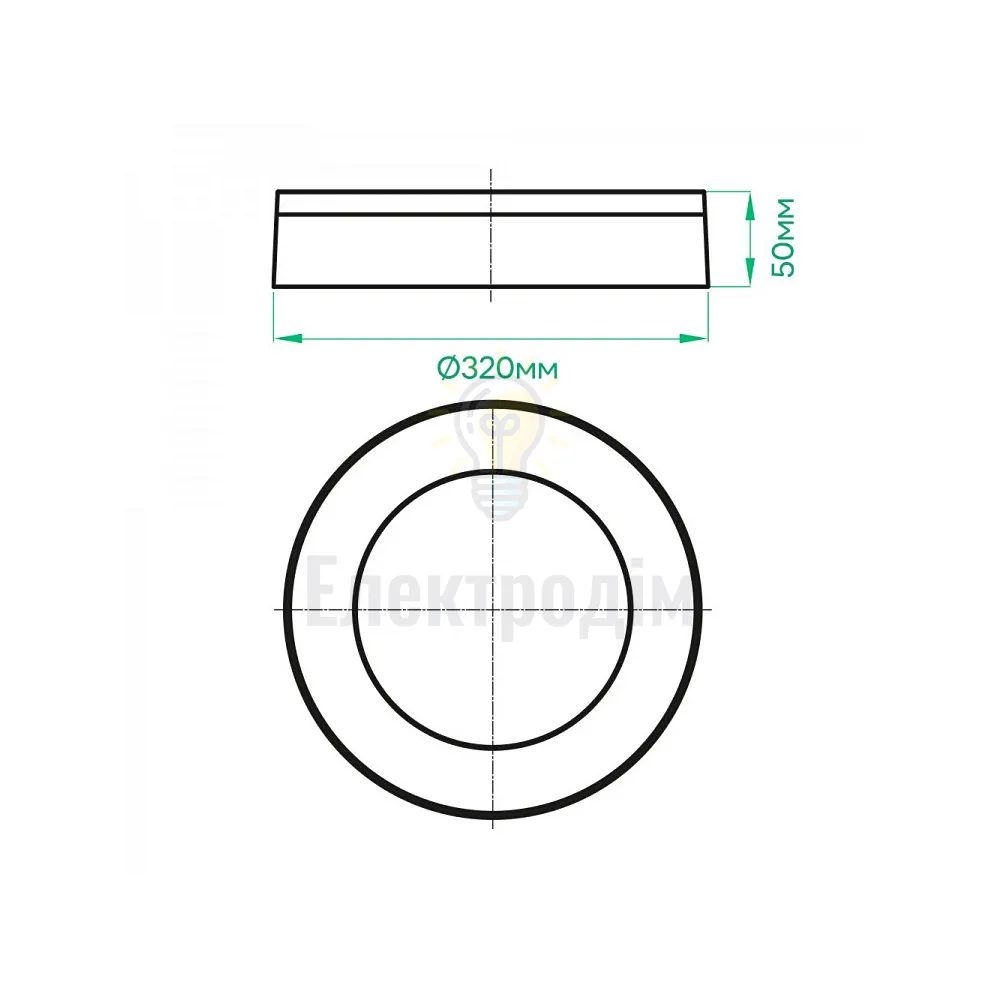 AL3007-RW 30W 5000К IP65, круг, білий, Ф320*50мм 80216  - фото 2