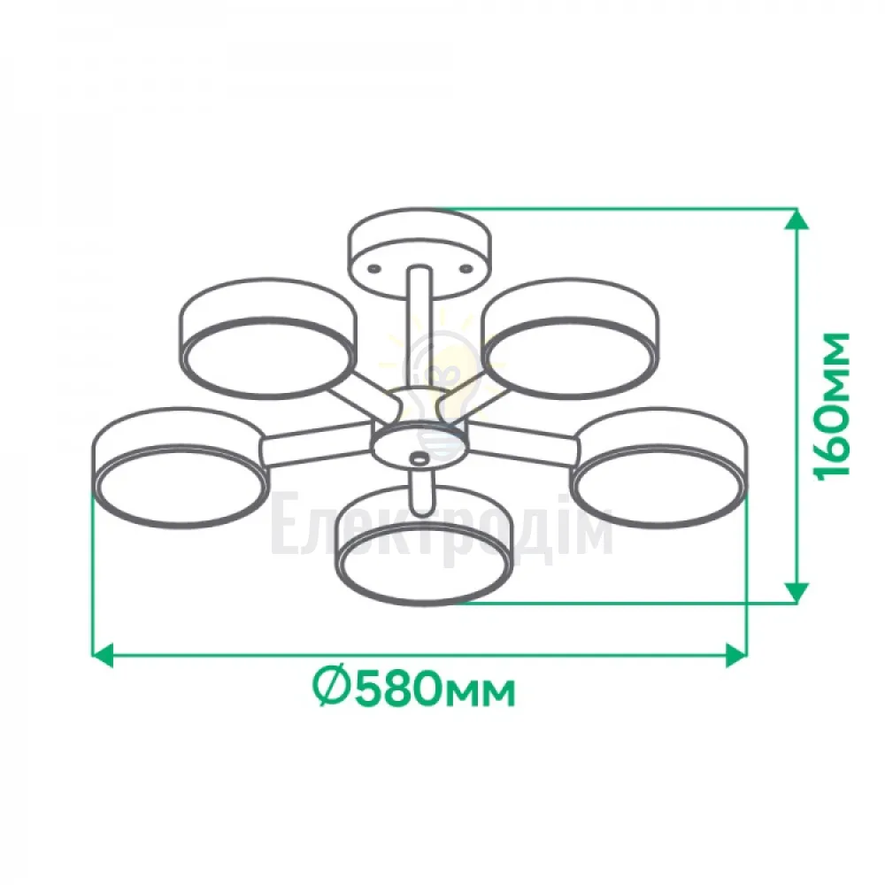 AL6195ARD 65W 5200Lm  3000K-6500K  580*160mm SCANDY 80098  - фото 2
