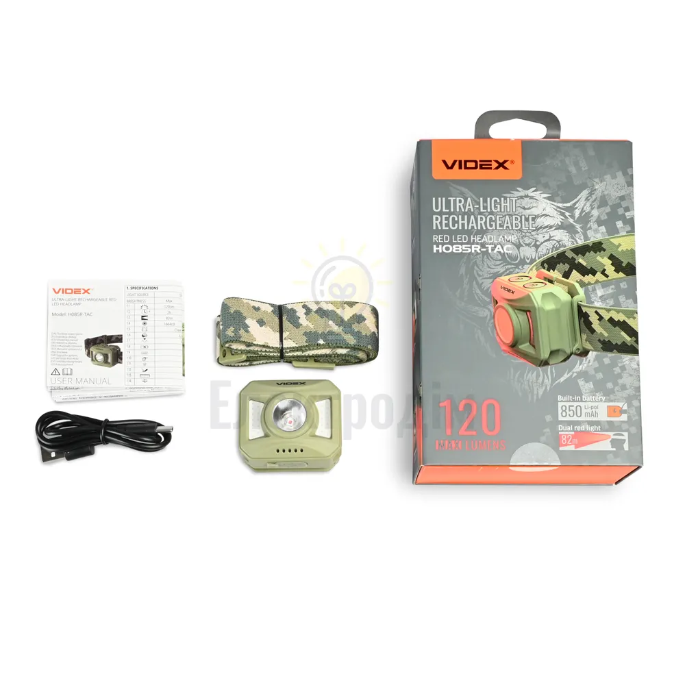 Налобний світлодіодний ліхтарик VIDEX 120Lm RED VLF-H085R-TAC  - фото 9