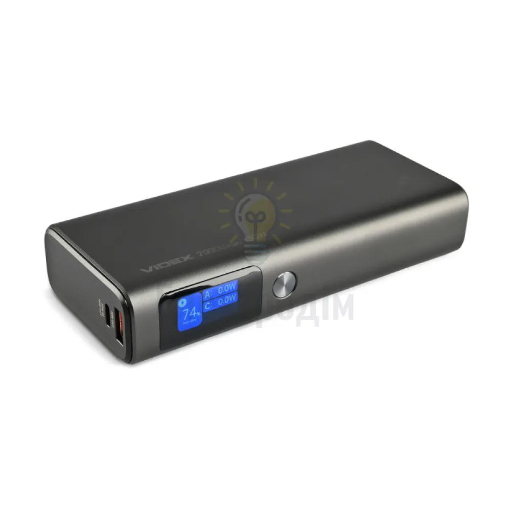 Повербанк 20000mAh VIDEX VPB-323 130W PD100W +Display VPB-323-B  - фото 1