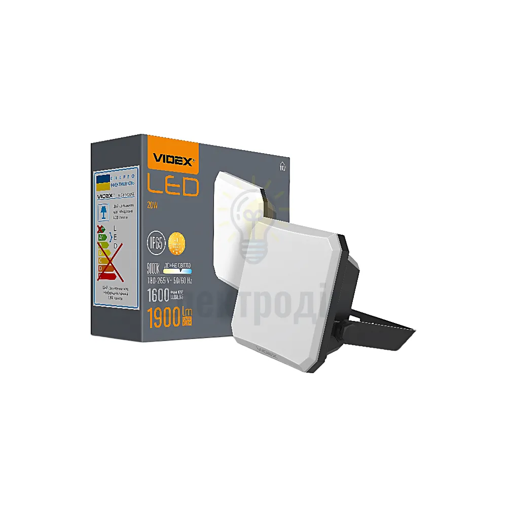 LED прожектор VIDEX F3 20W 5000K 220V Black VLE-F3-0205B 