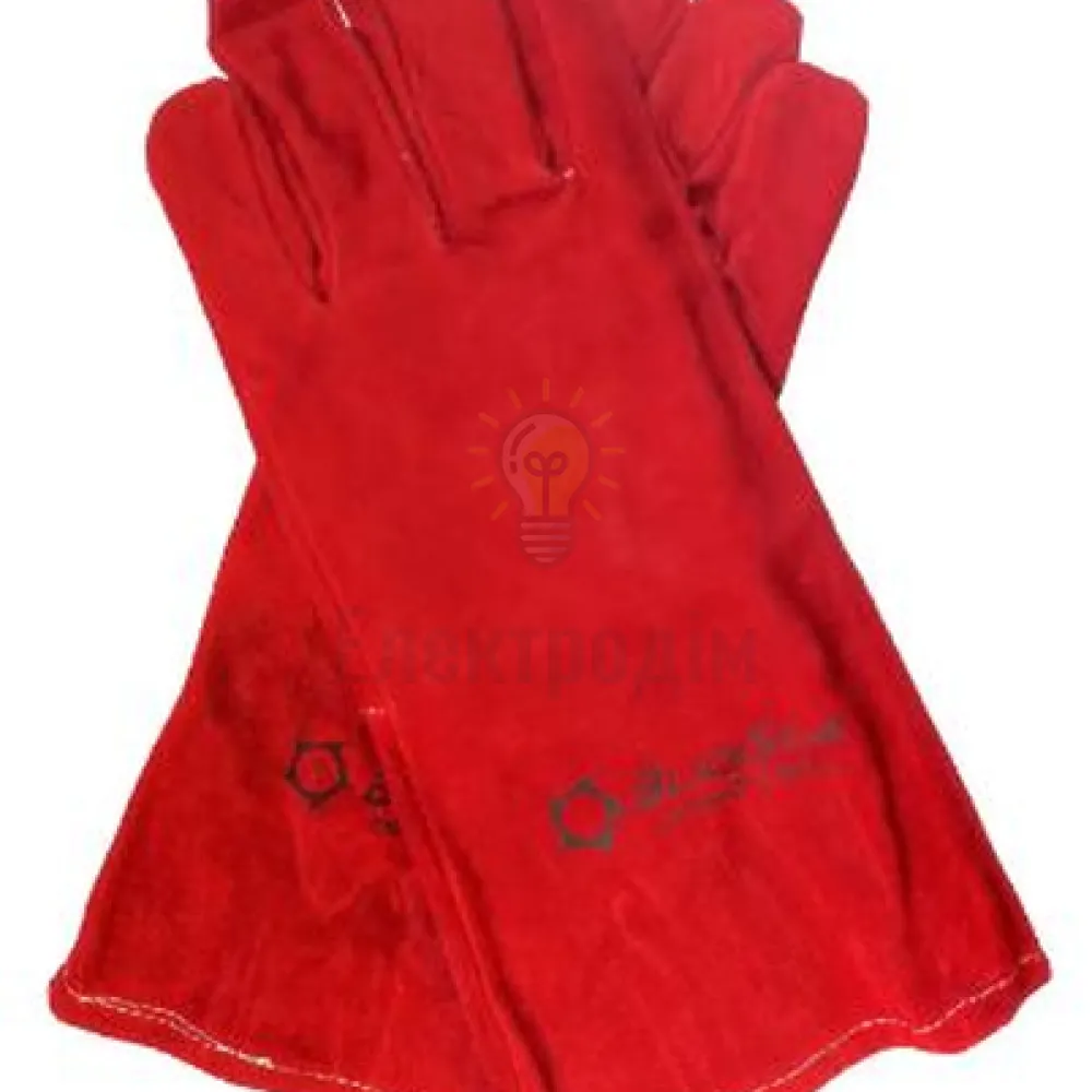 Рукавиці замшеві червоні (краги) 35см Bl 70-10200 