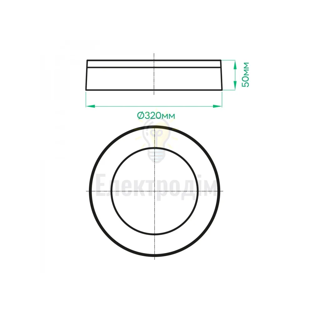 AL3007-RW 30W 5000К IP65, круг, білий, Ф320*50мм 80216  - фото 2