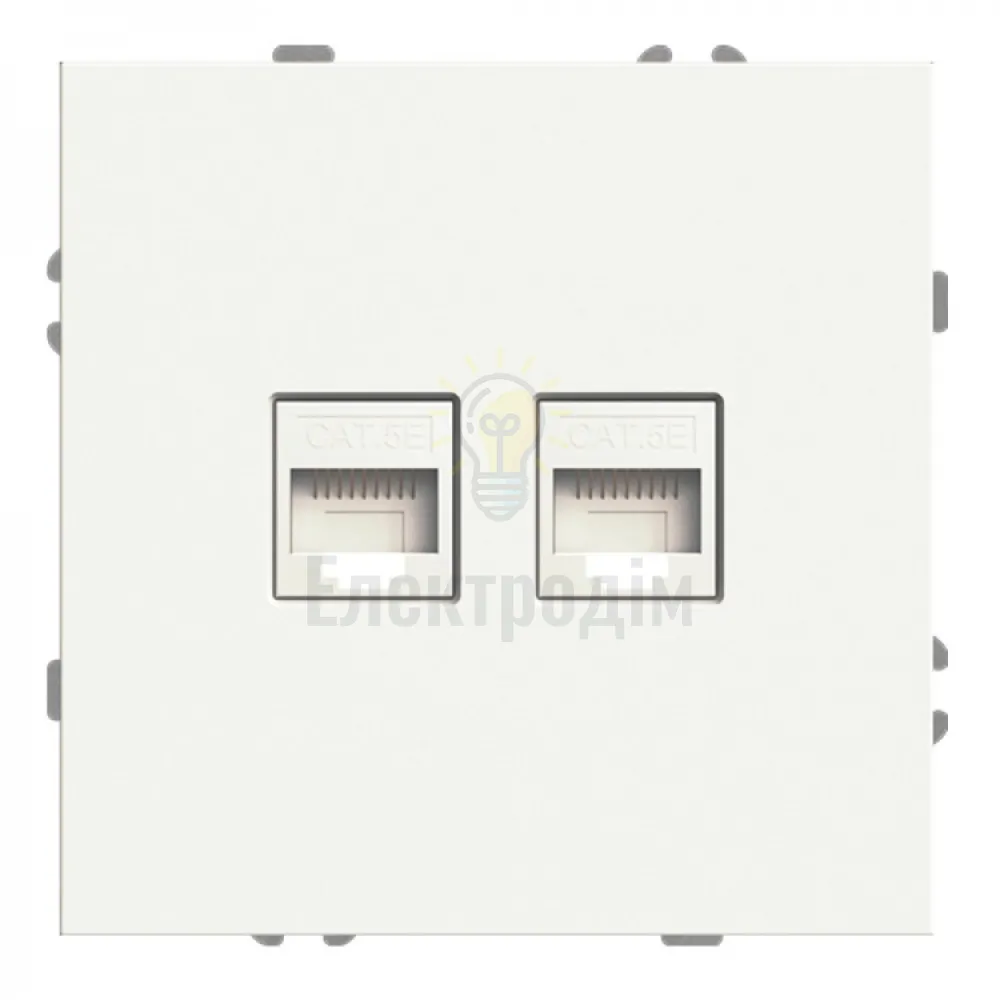 ER152PC-W розетка комп’ютерна подвійна, механізм білий Soft 80723  - фото 1