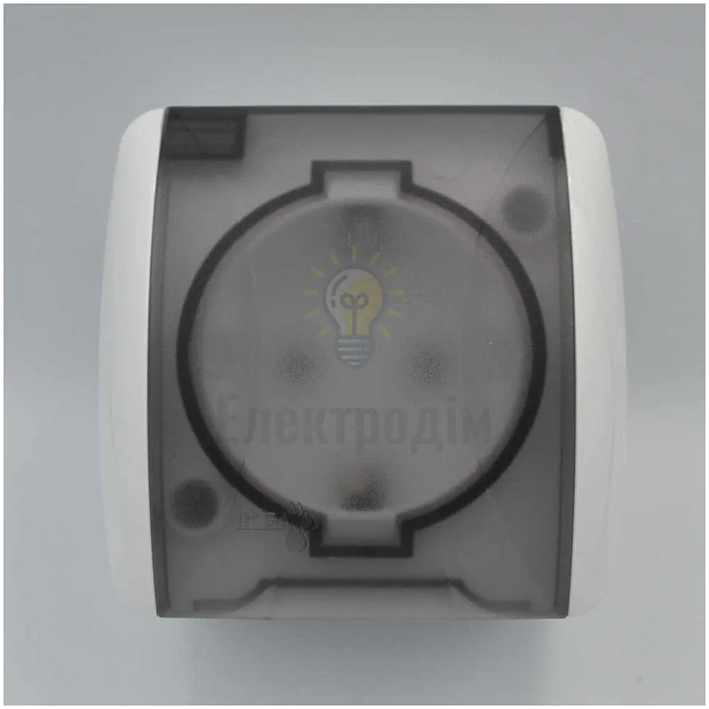 Розетка Alsu біла одинарна з\з з кришкою 504-010215-218  - фото 1