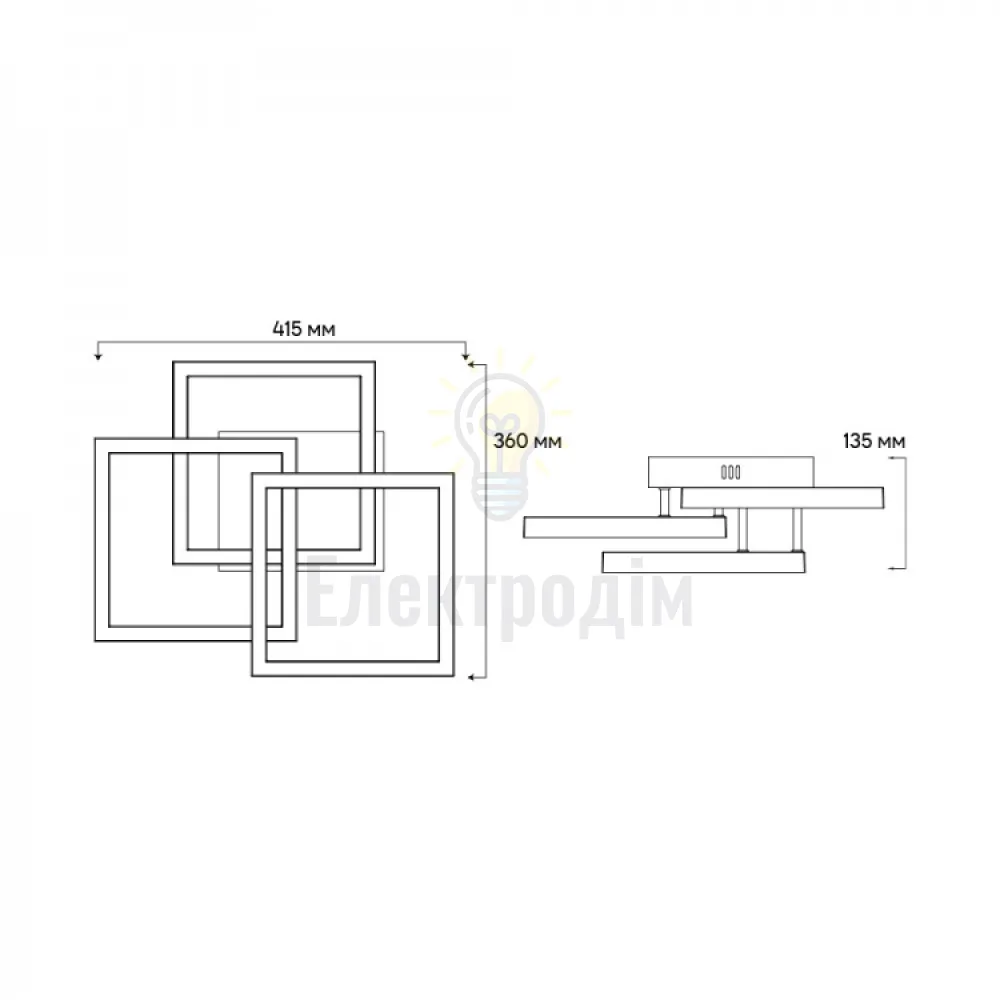 AL6493-1ARD 60W 3600Lm 3000K-6000K 415*360*135mm білий URBAN W 80435  - фото 1