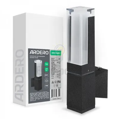 DH0161ARD 230V COB 7W 230Lm 3000K чорний 50*100*270mm IP54 80634 — купити в Електродім