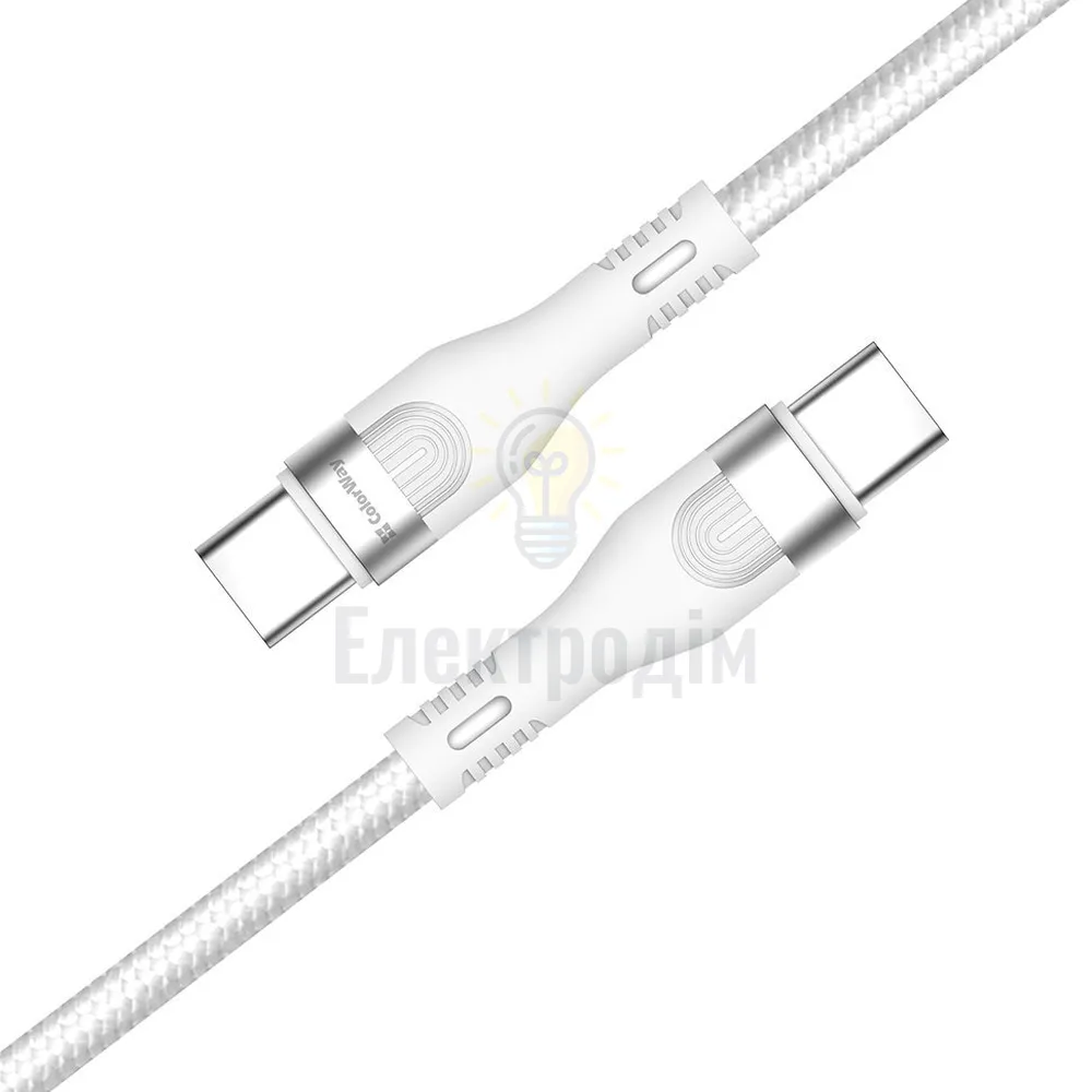 Кабель USB PD Type-C/Type-C ColorWay CW-CBPDCC065-WT 5,0А 240W 1м білий CW-CBPDCC065-WT  - фото 2