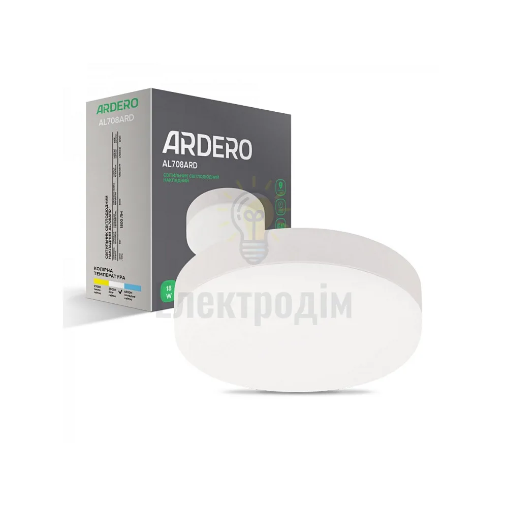 AL708ARD 18W коло накладний 1800Lm 5000K 120*40mm 80001 
