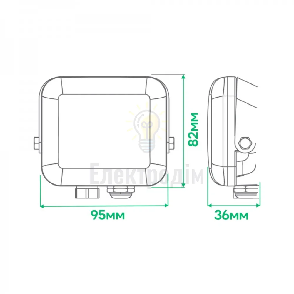 LL-4010ARD 10W 1000Lm 6500K (95*82*36мм) чорний IP65 80224  - фото 2