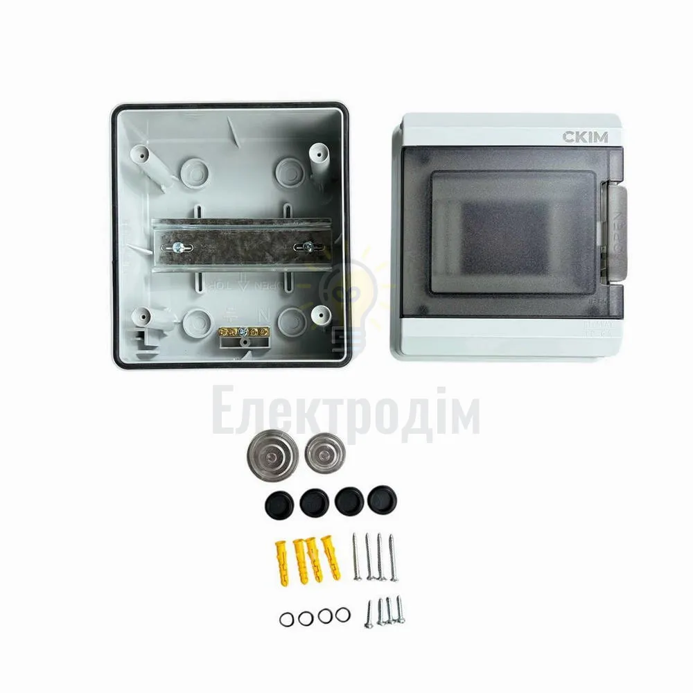 Бокс пластиковий СКІМ на 5 модулів, накладний, прозорі двері IP65 (60 шт/ящ) С11902002/С99990122  - фото 4