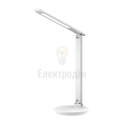 LED ЛАМПА НАСТІЛЬНА LEBRON L-TL-L, 9W, 3000K, 4100K, 6500K, БІЛА ШКІРА, З БЛОКОМ ЖИ-НЯ 15-13-30 — купити в Електродім