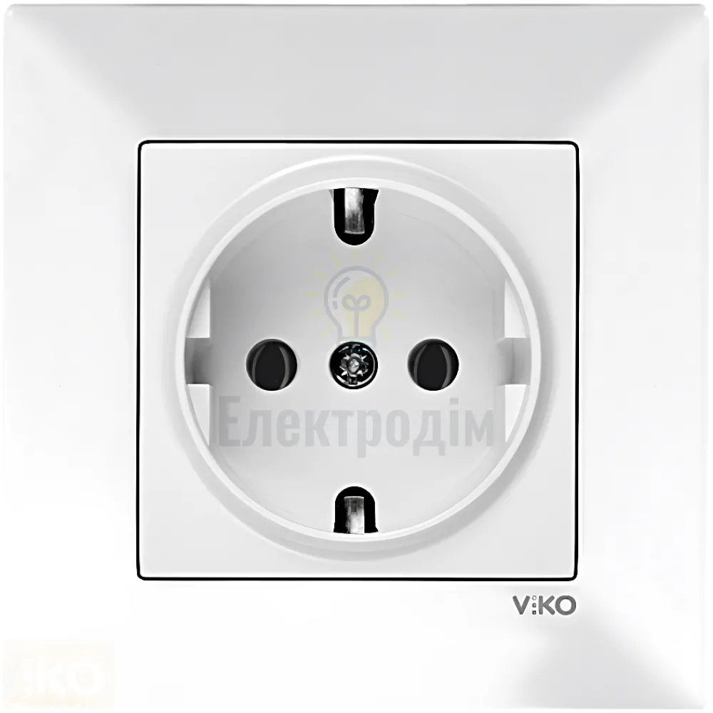 Розетка 1-на із з/к  Viko Meridian біла 90970008-WH 