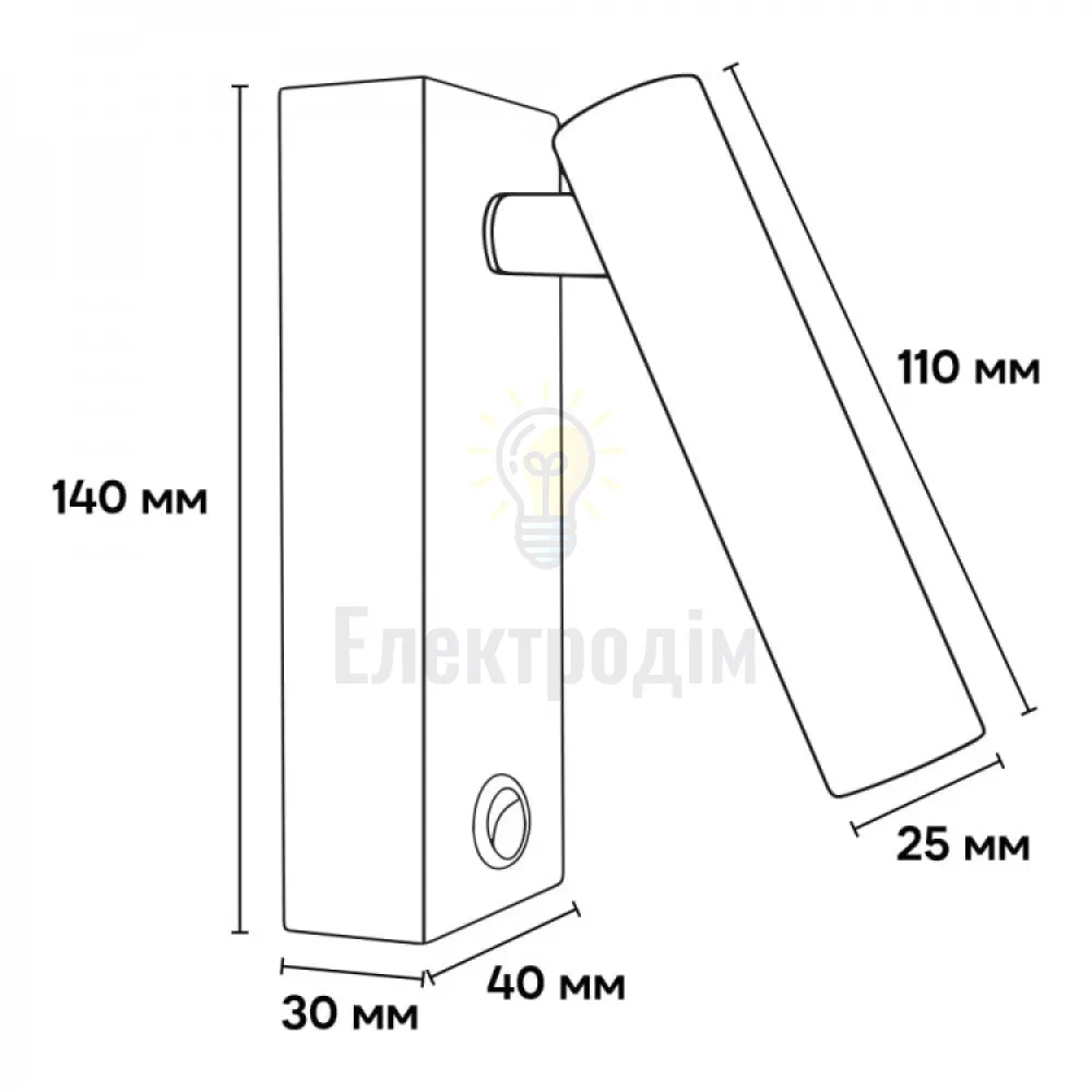 AL8162ARD 230V 3W, чорний 175LM 4000К 140*40*75mm IP20 80990  - фото 3