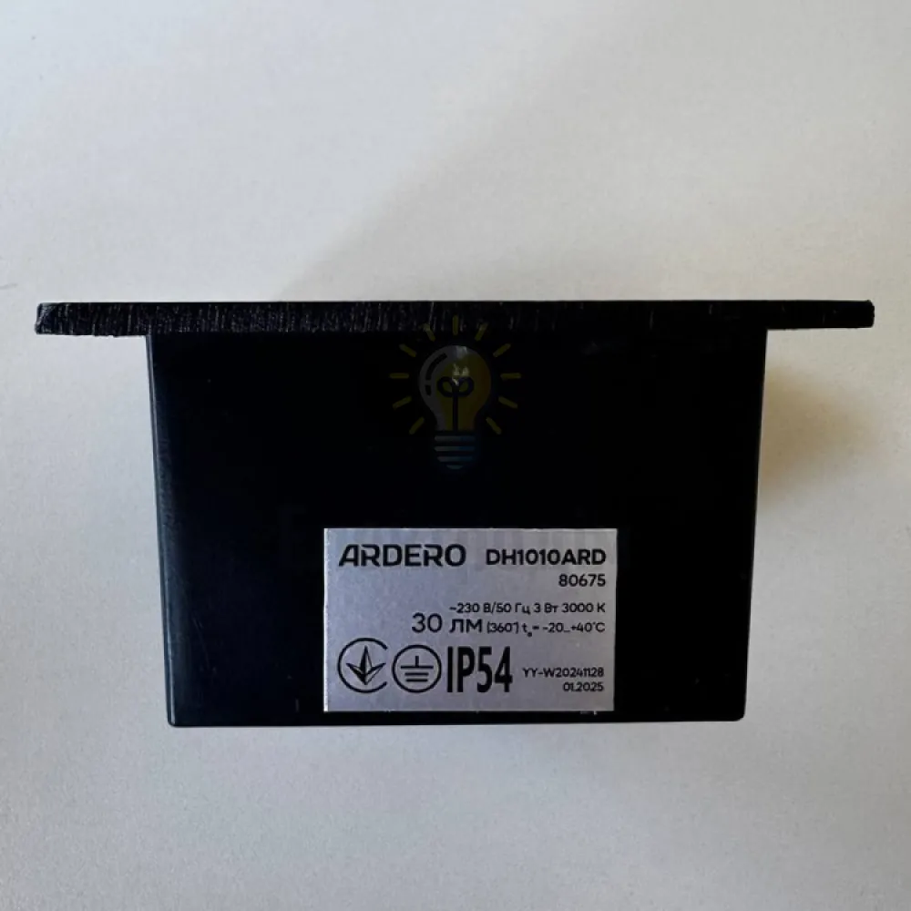 DH1010ARD 230V 3W 30Lm 3000K квадрат 85*85*49mm чорний IP54 80675  - фото 2