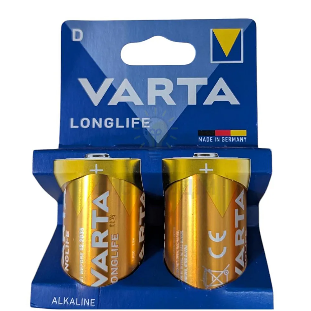 Батарейка VARTA Батарейка лужна D/LR20 (бл-2шт) VARTA Longlife 4120101422 