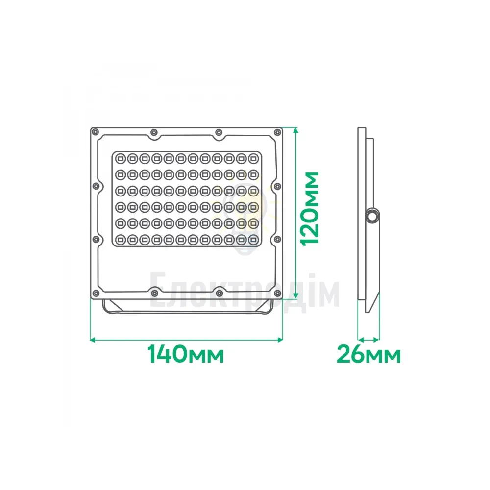 LL-3030ARD 30W 3600Lm 6500K (140*120*26мм) сірий IP65 80026  - фото 1